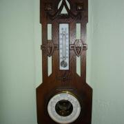Jugendstil Thermometer und Barometer Eiche um 1910 20 b 56 h guter Orginalzustand 120 €