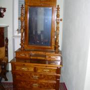 Spiegelaufsatzkommode Nussbaum um 1890 sieben Schubladen restauriert 95 b 54 t 212 h 1400 €